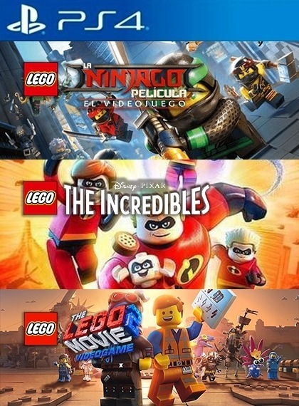 3 JUEGOS EN 1 LEGO NINJAGO Movie Video Game mas LEGO The Incredibles mas  The LEGO Movie Videogame 2 PS4, Juegos Digitales Brasil